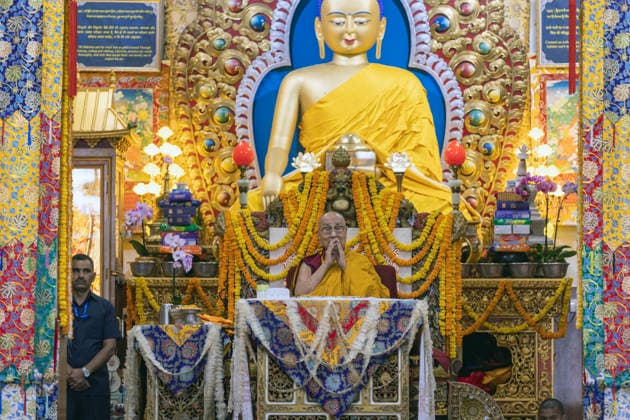 May 20, 2026, Palampur, Dharamshala, India: Tibetan spiritual Leader the Dalai Lama during a long life prayer offered to him by Central Dokham Chushi Gangdrug and Himalayan Buddhist Cultural Association at the Main Tibetan Temple in Mcleodganj, Dharamshala ..NOTE: EDITORIAL USE ONLY. Palampur India  - ZUMAb235 20260520_zip_b235_010 Copyright: xShaileshxBhatnagarx