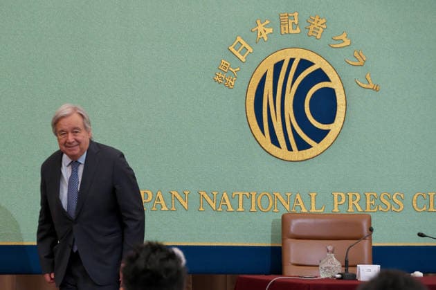 UN Secretary-General Antonio Guterres attend a press conference in Tokyo, Japan on Wednesday, May 20, 2026.  TKP2026052019 KEIZOxMORI