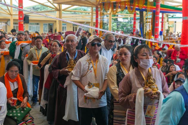 May 20, 2026, Palampur, Dharamshala, India: Members of Central Dokham Chushi Gangdrug and Himalayan Buddhist Cultural Association standing with offering during a Long Life Prayer offered to Tibetan spiritual Leader the Dalai Lama by Central Dokham Chushi Gangdrug and Himalayan Buddhist Cultural Association at the Main Tibetan Temple in Mcleodganj, Dharamshala ..NOTE: EDITORIAL USE ONLY. Palampur India - ZUMAb235 20260520_zip_b235_013 Copyright: xShaileshxBhatnagarx