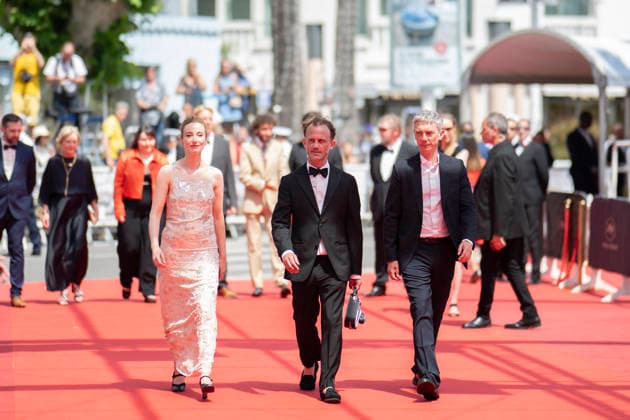 Cannes Notre Salut Red Carpert EB Belgian actress Sandrine Blancke, French director and screenwriter Emmanuel Marre and French actor Swann Arlaud on the red carpet before the Notre Salut screening during the 79th annual Cannes Film Festival at Palais des Festivals on May 20, 2026 in Cannes, France. Photo by Eliot Blondet ABACAPRESS.COM Cannes France France  Copyright: xBlondetxEliot ABACAx