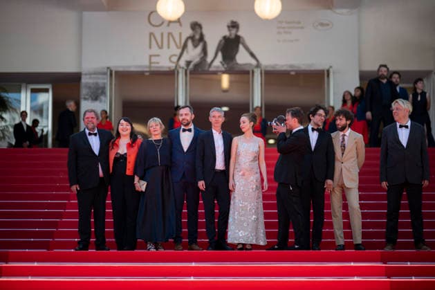 Cannes Notre Salut Red Carpert EB French actor Raphael Thiery, French actor Swann Arlaud, Belgian actress Sandrine Blancke and French director and screenwriter Emmanuel Marre on the red carpet before the Notre Salut screening during the 79th annual Cannes Film Festival at Palais des Festivals on May 20, 2026 in Cannes, France. Photo by Eliot Blondet ABACAPRESS.COM Cannes France France  Copyright: xBlondetxEliot ABACAx