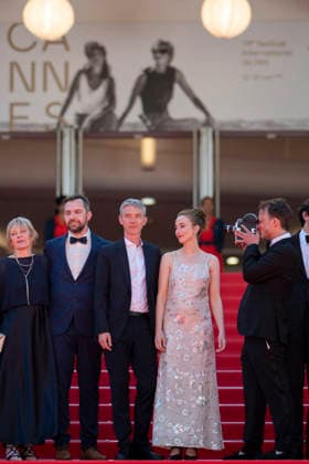 Cannes Notre Salut Red Carpert EB French actor Raphael Thiery, French actor Swann Arlaud, Belgian actress Sandrine Blancke and French director and screenwriter Emmanuel Marre on the red carpet before the Notre Salut screening during the 79th annual Cannes Film Festival at Palais des Festivals on May 20, 2026 in Cannes, France. Photo by Eliot Blondet ABACAPRESS.COM Cannes France France  Copyright: xBlondetxEliot ABACAx