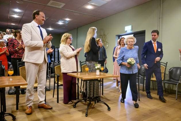 Noordwolde, The Netherlands, 2026-05-20 13:12:26 NOORDWOLDE, 20-05-2026, Princess Beatrix of the Basketry Museum visits the National Basketry Museum in Noordwolde. The museum is celebrating its 25th anniversary with a special Top 25 exhibition featuring remarkable woven works and contemporary applications of basketry. PHOTO: NLBeeld Patrick van Emst Credit: NL Beeld Patrick van Emst  Copyright: xx x