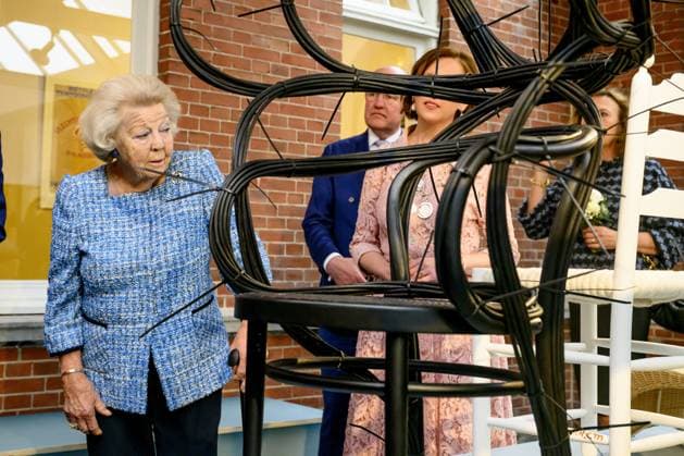 Noordwolde, The Netherlands, 2026-05-20 13:36:09 NOORDWOLDE, 20-05-2026, Princess Beatrix of the Basketry Museum visits the National Basketry Museum in Noordwolde. The museum is celebrating its 25th anniversary with a special Top 25 exhibition featuring remarkable woven works and contemporary applications of basketry. PHOTO: NLBeeld Patrick van Emst Credit: NL Beeld Patrick van Emst  Copyright: xx x