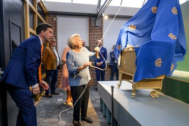 Noordwolde, The Netherlands, 2026-05-20 13:41:03 NOORDWOLDE, 20-05-2026, Princess Beatrix of the Basketry Museum visits the National Basketry Museum in Noordwolde. The museum is celebrating its 25th anniversary with a special Top 25 exhibition featuring remarkable woven works and contemporary applications of basketry. PHOTO: NLBeeld Patrick van Emst Credit: NL Beeld Patrick van Emst  Copyright: xx x