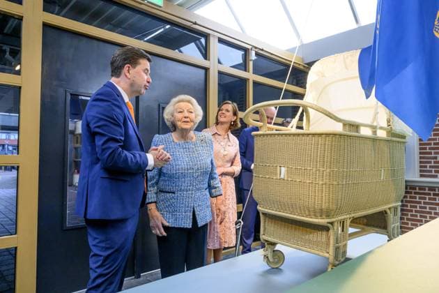 Noordwolde, The Netherlands, 2026-05-20 13:41:40 NOORDWOLDE, 20-05-2026, Princess Beatrix of the Basketry Museum visits the National Basketry Museum in Noordwolde. The museum is celebrating its 25th anniversary with a special Top 25 exhibition featuring remarkable woven works and contemporary applications of basketry. PHOTO: NLBeeld Patrick van Emst Credit: NL Beeld Patrick van Emst  Copyright: xx x