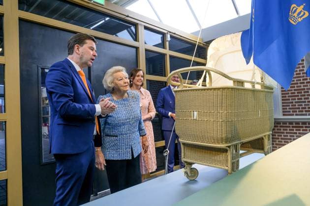 Noordwolde, The Netherlands, 2026-05-20 13:41:44 NOORDWOLDE, 20-05-2026, Princess Beatrix of the Basketry Museum visits the National Basketry Museum in Noordwolde. The museum is celebrating its 25th anniversary with a special Top 25 exhibition featuring remarkable woven works and contemporary applications of basketry. PHOTO: NLBeeld Patrick van Emst Credit: NL Beeld Patrick van Emst  Copyright: xx x