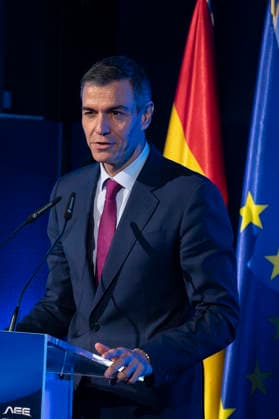 Pedro Sanchez at the official closing ceremony of the Space 2026 Congress in Madrid - 20 May 2026 The President of the Government, Pedro Sanchez speaks during the official closing ceremony of the Space 2026 Congress, at the Mutua Madrilena Auditorium. Madrid Spain Copyright: xAtilanoxGarciax xSOPAxImagesx photos19537