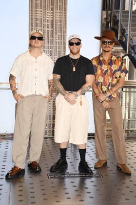 NEW YORK, NY- MAY 20: Pablo Mejia Bermudez, David Escobar Gallego and Juan David Huertas Clavijo of Piso 21 visit the Empire State Building on May 20, 2026 in New York City. Copyright: xmpi099 MediaPunchx