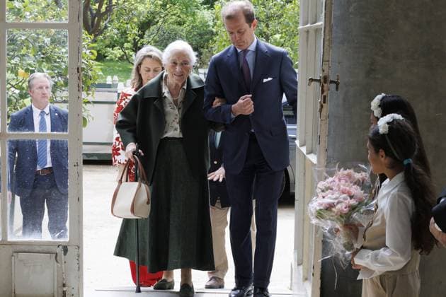 Princess Claire of Belgium and Queen Paola of Belgium pictured during the presentation of the Queen Paola Prize, at the Royal Castle in Laken Laeken, Brussels, Wednesday 20 May 2026. The Queen Paola Foundation intends to honor associations that run outstanding projects promoting the inclusion and training of disadvantaged young people (aged 3 to 25).  NICOLASxMAETERLINCK 174531116
