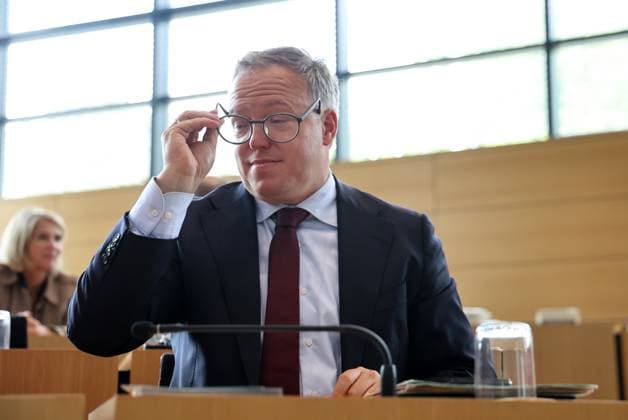 Plenum Thueringer Landtag 20.05.2026, Erfurt, Thueringer Landtag, 43.Plenarsitzung, im Bild: Ministerpraesident Mario Voigt (CDU) *** Plenary session Thuringian state parliament 20 05 2026, Erfurt, Thuringian state parliament, 43 plenary session, in the picture State Premier Mario Voigt CDU
