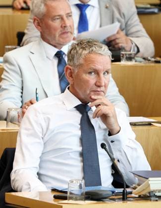 Plenum Thueringer Landtag 20.05.2026, Erfurt, Thueringer Landtag, 43.Plenarsitzung, im Bild: Fraktionsvorsitzender Bjoern Hoecke (AfD) *** Plenary session Thuringian state parliament 20 05 2026, Erfurt, Thuringian state parliament, 43 plenary session, in the picture parliamentary group leader Bjoern Hoecke AfD