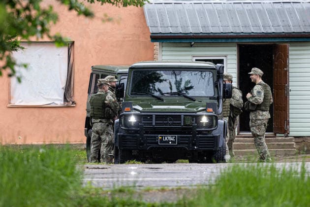 Gudžiu kaime Karo policija ir Lietuvos kariuomene ieöko drono. Gudžiai, 2026 m. Gegužes 20d. *** Military police and Lithuanian army search for a drone in Gudiai village Gudiai, 2026 May 20  Copyright: xx