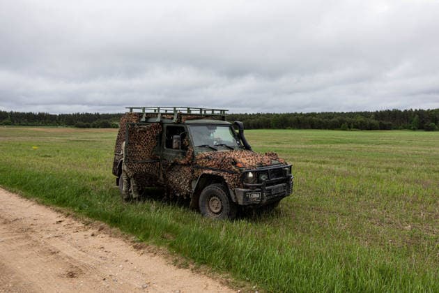 Gudžiu kaime Karo policija ir Lietuvos kariuomene ieöko drono. Gudžiai, 2026 m. Gegužes 20d. *** Military police and Lithuanian army search for a drone in Gudiai village Gudiai, 2026 May 20  Copyright: xx