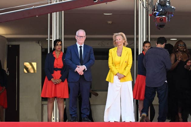 Cannes - Notre Salut Red Carpet Thierry Fremaux and Iris Knobloch on the red carpet before the Notre Salut screening during the 79th annual Cannes Film Festival at Palais des Festivals on May 20, 2026 in Cannes, France. Photo by Lionel Urman ABACAPRESS.COM Cannes France  Copyright: xUrmanxLionel ABACAx