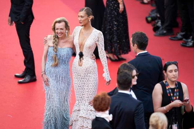 Cannes La Bataille de Gaulle L age de fer Red Carpert EB Swiss co-President of chopard Caroline Scheufele (L) and US model Bella Hadid arrive for the screening of the film La Bataille de Gaulle : L age de fer (De Gaulle: Tilting Iron) at the 79th edition of the Cannes Film Festival in Cannes, southern France on May 20, 2026.Photo by Eliot Blondet ABACAPRESS.COM Cannes France France  Copyright: xBlondetxEliot ABACAx