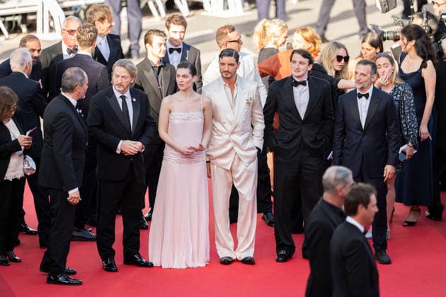 Cannes La Bataille de Gaulle L age de fer Red Carpert EB French actor and director Mathieu Kassovitz, French actor Loic Corbery, French actor Florian Lesieur, rench-Canadian actor Niels Schneider, French actor Benoit Magimel arrive for the screening of the film La Bataille de Gaulle : L age de fer (De Gaulle: Tilting Iron) at the 79th edition of the Cannes Film Festival in Cannes, southern France on May 20, 2026.Photo by Eliot Blondet ABACAPRESS.COM Cannes France France  Copyright: xBlondetxEliot ABACAx