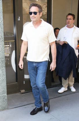 New York May 20 2026 David Duchovny on Live with Kelly & Mark to talk about music from his new album with title track Stay On The Train in New York. May 20 2026. Copyright: xRWx