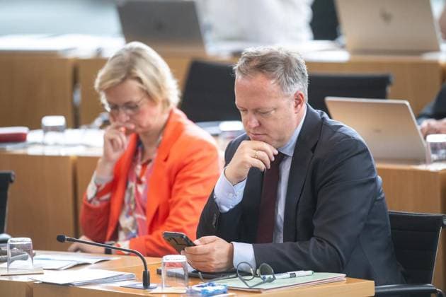 8. THÜRINGER LANDTAG - 43. PLENARSITZUNG ** NUR FÜR REDAKTIONELLE ZWECKE ** EDITORIAL USE ONLY **<p>20 05 2026-Erfurt: Thüringer Landtag 8. Wahlperiode 43. Plenarsitzung im Foto: Ministerpräsident Mario Voigt (CDU), Katja Wolf (BSW), Thüringer Finanzministerin und Stellvertretende Ministerpräsidentin ( Deutschland Thueringen Erfurt Copyright: SaschaxFromm *** 8 THURINGIAN STATE PARLIAMENT 43 PLENARY SESSION FOR EDITORIAL PURPOSES ONLY EDITORIAL USE ONLY p 20 05 2026 Erfurt Thuringian State Parliament 8 Election Period 43 Plenary Session in the photo Minister President Mario Voigt CDU , Katja Wolf BSW , Thuringian Minister of Finance and Deputy Minister President Germany Thuringia Erfurt Copyright SaschaxFromm Copyright: SaschaxFromm doc85xlnmce8gmx05lovzf ,EDITORIAL USE ONLY