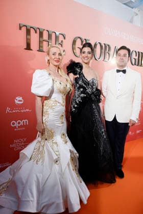 Cannes Global Gift Gala Night MP CANNES, FRANCE - MAY 20: Delia Grace Noble, Nathalie Rayes, Mauro Monarris attends the Global Gift gala during the 79th annual Cannes Film Festival at La Mome Plage on May 20, 2026 in Cannes, France. Photo by Marco Piovanotto Abacapress.com Cannes France  Copyright: xPiovanottoxMarco ABACAx