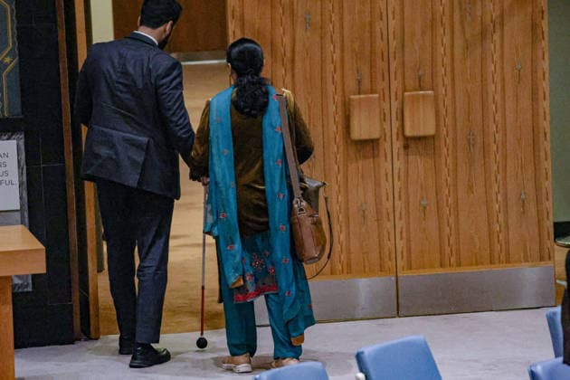 May 20, 2026, New York, New York, USA: SAIMA SALEEM, Counsellor at the Permanent Mission of Pakistan to the United Nations and PakistanÃ¢â‚¬â ¢s first visually impaired civil servant to address the United Nations General Assembly, leaves the chamber after addressing the UN Security Council during an open debate on the Protection of Civilians in Armed Conflict at UNHQ. New York USA  - ZUMAo116 20260520_znp_o116_024 Copyright: xBiancaxOterox