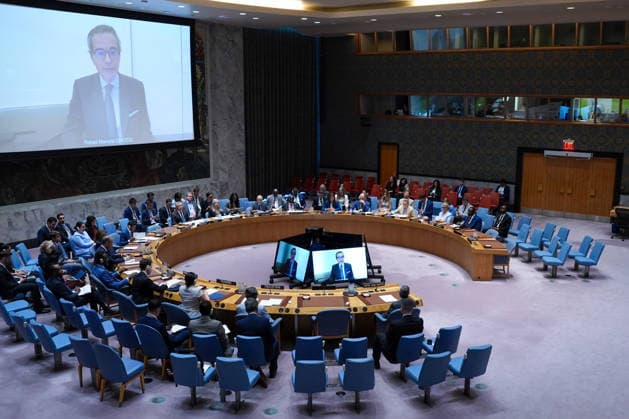 NEW YORK, NY - MAY 19: General view of the United Nations Security Council meeting following a drone strike near the Barakah Nuclear Power Plant in the United Arab Emirates on May 19, 2026 in New York City.  Copyright: xChinaxNewsxServicex 111642833360