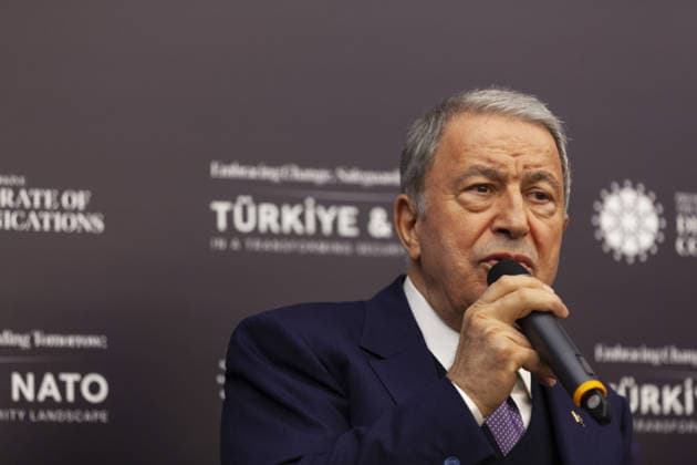 Turkiye - NATO panel held in Brussels BRUSSELS, BELGIUM - MAY 20: Chairman of the Turkish Grand National Assembly National Defense Commission and former Turkish Minister of National Defense Hulusi Akar attends a panel titled Embracing Change, Safeguarding Tomorrow: Turkiye - NATO in a Changing Security Landscape, organized by the Directorate of Communications of the Republic of Turkiye in Brussels, Belgium on May 20, 2026. Nicolas Landemard Anadolu Brussels Belgium. Editorial use only. Please get in touch for any other usage.  Copyright: x2026xAnadoluxNicolasxLandemardx