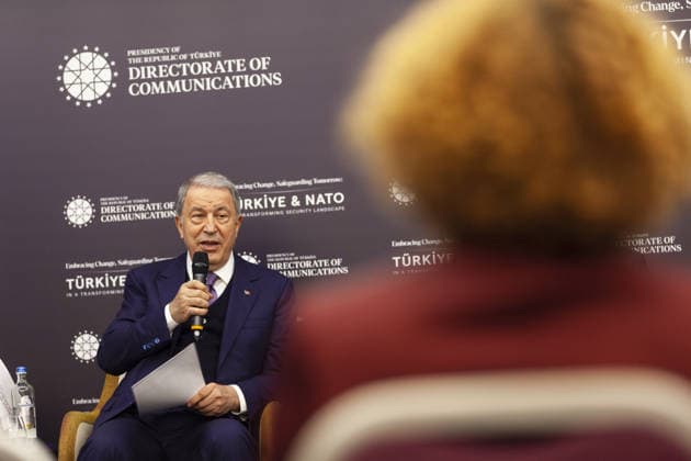 Turkiye - NATO panel held in Brussels BRUSSELS, BELGIUM - MAY 20: Chairman of the Turkish Grand National Assembly National Defense Commission and former Turkish Minister of National Defense Hulusi Akar attends a panel titled Embracing Change, Safeguarding Tomorrow: Turkiye - NATO in a Changing Security Landscape, organized by the Directorate of Communications of the Republic of Turkiye in Brussels, Belgium on May 20, 2026. Nicolas Landemard Anadolu Brussels Belgium. Editorial use only. Please get in touch for any other usage.  Copyright: x2026xAnadoluxNicolasxLandemardx