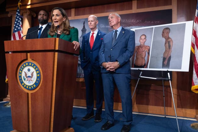 Florida GOP holds press conference on Cuba WASHINGTON, DC - MAY 20: Congresswoman Maria Salazar (2nd L) speaks at a press conference with Senator Rick Scott (2nd R), Congressman Byron Donalds (L), and Congressman Carlos Gimenez (R) to discuss the Department of Justice’s indictment of Raul Castro, at the U.S. Capitol in Washington, DC on May 20, 2026. Nathan Posner Anadolu Washington United States. Editorial use only. Please get in touch for any other usage.  Copyright: x2026xAnadoluxNathanxPosnerx