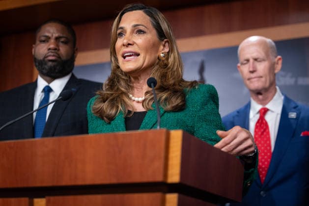 Florida GOP holds press conference on Cuba WASHINGTON, DC - MAY 20: Congresswoman Maria Salazar (C) speaks at a press conference with Senator Rick Scott (R), Congressman Byron Donalds (L), and Congressman Carlos Gimenez (not seen) to discuss the Department of Justice’s indictment of Raul Castro, at the U.S. Capitol in Washington, DC on May 20, 2026. Nathan Posner Anadolu Washington United States. Editorial use only. Please get in touch for any other usage.  Copyright: x2026xAnadoluxNathanxPosnerx