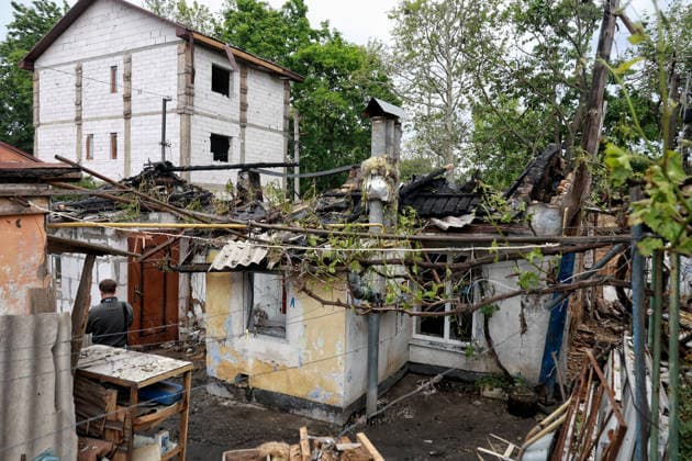 RECORD DATE NOT STATED A private residential house destroyed as a result of a Russian drone attack is seen in Odesa, Ukraine, on May 20, 2026. During the night of May 20, the city came under a massive attack by Russian strike drones. The attack caused destruction of residential buildings, fires at commercial facilities, and damage to critical infrastructure. One civilian was injured (Photo by Nina Liashonok Ukrinform) Aftermath of overnight Shahed drone attack on Odesa  Copyright: xNinaxLiashonokx