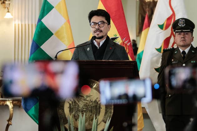 Bolivian Foreign Minister holds a press conference LA PAZ, BOLIVIA - MAY 20: Bolivian Foreign Minister Fernando Aramayo Carrasco holds a press conference regarding the departure from the country of Colombian Ambassador Elizabeth Garcia in La Paz, Bolivia, on May 20, 2026. Jorge Mateo Romay Salinas Anadolu La Paz Bolivia. Editorial use only. Please get in touch for any other usage.  Copyright: x2026xAnadoluxJorgexMateoxRomayxSalinasx