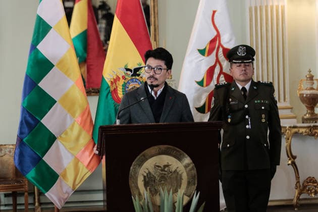 Bolivian Foreign Minister holds a press conference LA PAZ, BOLIVIA - MAY 20: Bolivian Foreign Minister Fernando Aramayo Carrasco holds a press conference regarding the departure from the country of Colombian Ambassador Elizabeth Garcia in La Paz, Bolivia, on May 20, 2026. Jorge Mateo Romay Salinas Anadolu La Paz Bolivia. Editorial use only. Please get in touch for any other usage.  Copyright: x2026xAnadoluxJorgexMateoxRomayxSalinasx