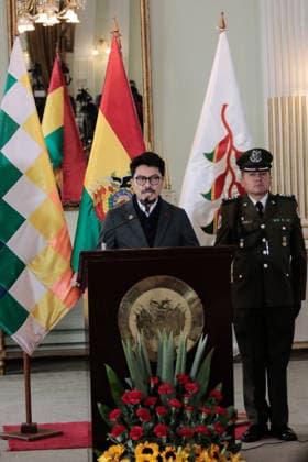 Bolivian Foreign Minister holds a press conference LA PAZ, BOLIVIA - MAY 20: Bolivian Foreign Minister Fernando Aramayo Carrasco holds a press conference regarding the departure from the country of Colombian Ambassador Elizabeth Garcia in La Paz, Bolivia, on May 20, 2026. Jorge Mateo Romay Salinas Anadolu La Paz Bolivia. Editorial use only. Please get in touch for any other usage.  Copyright: x2026xAnadoluxJorgexMateoxRomayxSalinasx