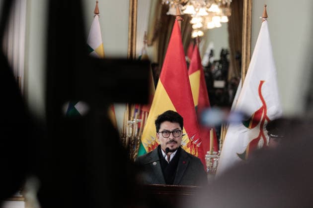Bolivian Foreign Minister holds a press conference LA PAZ, BOLIVIA - MAY 20: Bolivian Foreign Minister Fernando Aramayo Carrasco holds a press conference regarding the departure from the country of Colombian Ambassador Elizabeth Garcia in La Paz, Bolivia, on May 20, 2026. Jorge Mateo Romay Salinas Anadolu La Paz Bolivia. Editorial use only. Please get in touch for any other usage.  Copyright: x2026xAnadoluxJorgexMateoxRomayxSalinasx