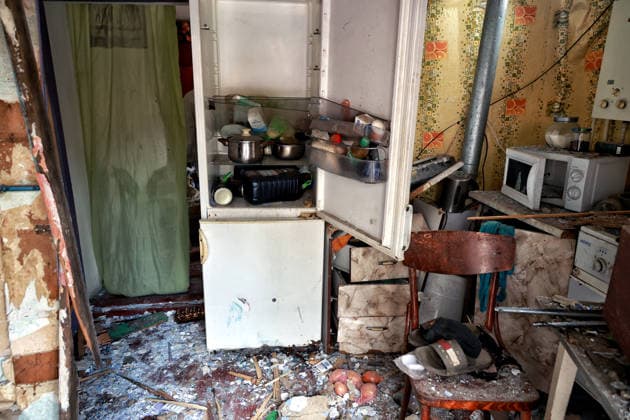 Aftermath of overnight Shahed drone attack on Odesa A kitchen covered with debris and household appliances heavily damaged by the blast wave is seen inside a private residential house destroyed as a result of a Russian drone attack in Odesa, Ukraine, on May 20, 2026. During the night of May 20, the city came under a massive attack by Russian strike drones. The attack caused destruction of residential buildings, fires at commercial facilities, and damage to critical infrastructure. One civilian was injured, Credit:Nina Liashonok Ukrinform Avalon Ukraine, Odesa  Copyright: xNinaxLiashonokx xUkrinformx xAvalonx 1102301605