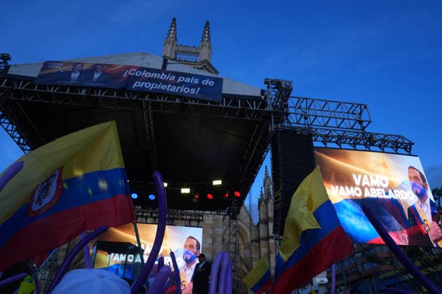 Abelardo De La Espriella closes campaign rally in Bogota BOGOTA, COLOMBIA - MAY 20: People gather for the closing campaign rally of Colombia s right-wing presidential candidate Abelardo De La Espriella in Bogota, Colombia, on May 20, 2026. Juancho Torres Anadolu Bogota Colombia. Editorial use only. Please get in touch for any other usage.  Copyright: x2026xAnadoluxJuanchoxTorresx
