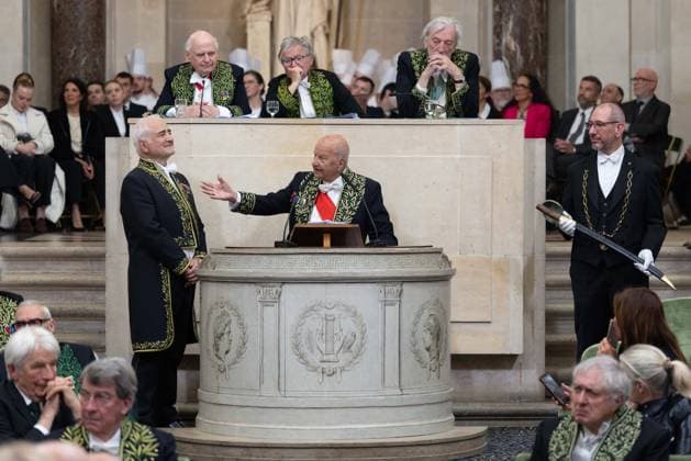 Guy Savoy, Marc Ladreit de Lacharrière Multi-star French chef Guy Savoy has just been officially installed as a member of the Académie des Beaux Arts A ceremony that took place under the dome of the Institut de France, in Paris, France, on May 20, 2026 This is the first time a chef has joined the prestigious institution Julien Sarkissian Bestimage French chef Guy Savoy during his investiture ceremony at the Académie des Beaux Arts in Paris, France, on May 20, 2026 Paris France  Copyright: xJulienxSarkissianx xBestimagexJulienxSarkissianx xBestimagex