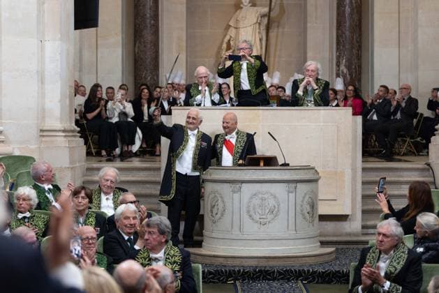 Guy Savoy, Marc Ladreit de Lacharrière Multi-star French chef Guy Savoy has just been officially installed as a member of the Académie des Beaux Arts A ceremony that took place under the dome of the Institut de France, in Paris, France, on May 20, 2026 This is the first time a chef has joined the prestigious institution Julien Sarkissian Bestimage French chef Guy Savoy during his investiture ceremony at the Académie des Beaux Arts in Paris, France, on May 20, 2026 Paris France  Copyright: xJulienxSarkissianx xBestimagexJulienxSarkissianx xBestimagex