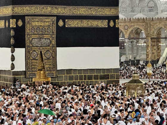Muslim pilgrims visit the holy sites ahead of the Hajj pilgrimage in Mecca MECCA, SAUDI ARABIA - MAY 20: A view of Kiswah as Muslim pilgrims from various countries around the world who come to perform the Hajj, circumambulate the Masjid al-Haram wearing Ihram ahead of the Hajj pilgrimage in Mecca, Saudi Arabia on May 20, 2026. Ali Atmaca Anadolu Mecca Saudi Arabia. Editorial use only. Please get in touch for any other usage.  Copyright: x2026xAnadoluxAlixAtmacax