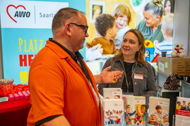 In der Saarbrücker Saarlandhalle findet am Donnerstag (21.5.2026) die Karrieremesse Job und Weiterbildung der Arbeitsagentur statt. Über 100 Aussteller sind mit einem Stand vertreten. *** On Thursday 21 5 2026, the Saarlandhalle in Saarbrücken will host the Job and Training Career Fair organized by the Employment Agency Over 100 exhibitors will be represented with a stand bub