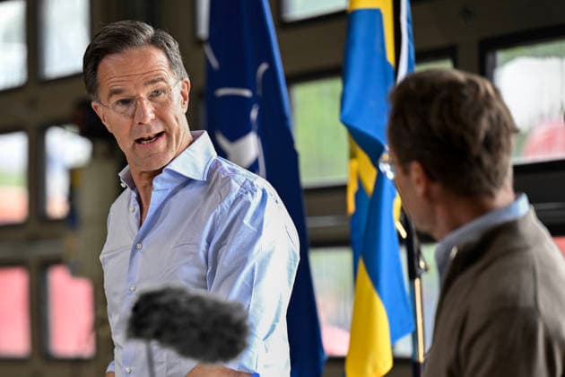 Mark Rutte, Secretary General of NATO, and Ulf Kristersson, Prime Minister of Sweden, hold a press conference during a visit to the Swedish Civil Defence and Resilience Agency in Revinge, Lund, in Sweden on May 21, 2026, as part of the NATO meeting in Helsingborg, Sweden, May 21-22 2026. REVINGE SWEDEN x50090x *** Mark Rutte, Secretary General of NATO, and Ulf Kristersson, Prime Minister of Sweden, hold a press conference during a visit to the Swedish Civil Defence and Resilience Agency in Revinge, Lund, in Sweden on May 21, 2026, as part of the NATO meeting in Helsingborg, Sweden, May 21 22 2026 REVINGE SWEDEN x50090x  Copyright: xJohanxNilsson TTx NATO FOREIGN MINISTERS MEETING SWEDEN 0HKlMlfven4