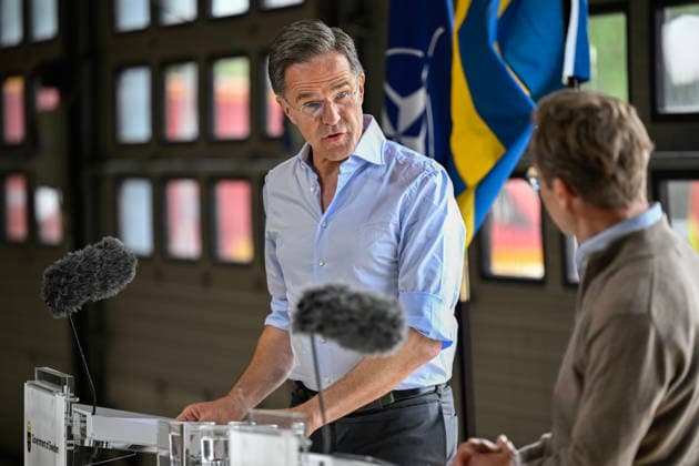 Mark Rutte, Secretary General of NATO, and Ulf Kristersson, Prime Minister of Sweden, hold a press conference during a visit to the Swedish Civil Defence and Resilience Agency in Revinge, Lund, in Sweden on May 21, 2026, as part of the NATO meeting in Helsingborg, Sweden, May 21-22 2026. REVINGE SWEDEN x50090x *** Mark Rutte, Secretary General of NATO, and Ulf Kristersson, Prime Minister of Sweden, hold a press conference during a visit to the Swedish Civil Defence and Resilience Agency in Revinge, Lund, in Sweden on May 21, 2026, as part of the NATO meeting in Helsingborg, Sweden, May 21 22 2026 REVINGE SWEDEN x50090x  Copyright: xJohanxNilsson TTx NATO FOREIGN MINISTERS MEETING SWEDEN va8ugx7f70U