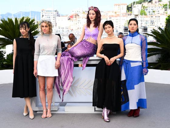 IPA84930757 - Cannes, 79th Cannes Film Festival 2025 - day 10.photocall of Titanic Ocean. Pictured are Hanna Muro, Konstantina Kotzamani, Arisa Sasaki, Riku Nakamura and Melina Mardini  Copyright: xAlbertoxTerenghix xPoolxPhotoxEventsx07x 84930757