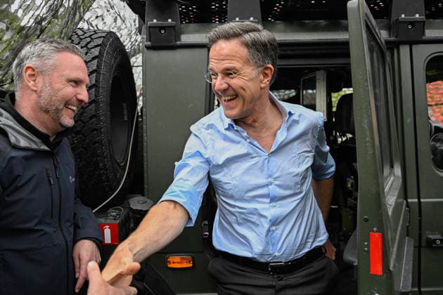 Mark Rutte, Secretary General of NATO, after testing a system to shoot down drones during his visit to the Swedish Civil Defence and Resilience Agency in Revinge, Lund, in Sweden on May 21, 2026, as part of the NATO meeting in Helsingborg, Sweden, May 21-22 2026. REVINGE SWEDEN x50090x *** Mark Rutte, Secretary General of NATO, after testing a system to shoot down drones during his visit to the Swedish Civil Defence and Resilience Agency in Revinge, Lund, in Sweden on May 21, 2026, as part of the NATO meeting in Helsingborg, Sweden, May 21 22 2026 REVINGE SWEDEN x50090x  Copyright: xJohanxNilsson TTx NATO FOREIGN MINISTERS MEETING SWEDEN mwdFQb12I3M