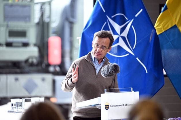 Mark Rutte - Ulf Kristersson joint press conference in Sweden REVINGEBY, SWEDEN - MAY 21: NATO Secretary General Mark Rutte (not seen) and Swedish Prime Minister Ulf Kristersson hold a joint press conference at the Swedish Civil Defense and Resilience Agency training center in Revingeby, Sweden on May 21, 2026 as part of NATO Foreign Ministers Meeting. Dursun Aydemir Anadolu Revingeby Sweden. Editorial use only. Please get in touch for any other usage.  Copyright: x2026xAnadoluxDursunxAydemirx
