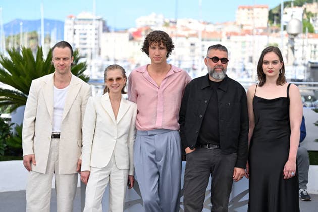 79th Cannes Film Festival: Ula (Ulya) photocall CANNES, FRANCE - MAY 21: (L to R) Latvian actor Kaspars Dumburs, Latvian actress Madara Vilcuka, Latvian screenwriter and actor Karlis Arnolds Avots, Latvian director Viesturs Kairiss and Latvian actress Darta Cirule pose during a photocall for the film Ula (Ulya) at the 79th edition of the Cannes Film Festival in Cannes, France on May 21, 2026. Mustafa Yalcin Anadolu Cannes France. Editorial use only. Please get in touch for any other usage.  Copyright: x2026xAnadoluxMustafaxYalcinx
