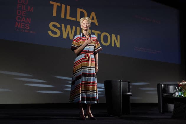 Cannes Tilda Swinton Rendez-vous NG Tilda Swinton speaks on stage during a Rendez-vous with Tilda Swinton at Palais Des Festivals in Cannes, France on May 20 2026 as part of the 79th Cannes Film Festival. Photo by Nicolas Genin ABACAPRESS.COM Cannes France  Copyright: xGeninxNicolas ABACAx