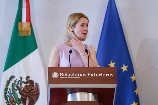 Kaja Kallas official visit to Mexico MEXICO CITY, MEXICO - MAY 21: Kaja Kallas, High Representative of the European Union for Foreign Affairs and Security Policy, speaks during a press conference, at the Secretariat of Foreign Affairs (SRE) , in Mexico City, Mexico on May 21, 2026. The press conference was held in the framework of the official visit of Kaja Kallas to Mexico for the 8th Mexico–European Union Summit. Daniel Cardenas Anadolu Mexico City Mexico. Editorial use only. Please get in touch for any other usage.  Copyright: x2026xAnadoluxDanielxCardenasx