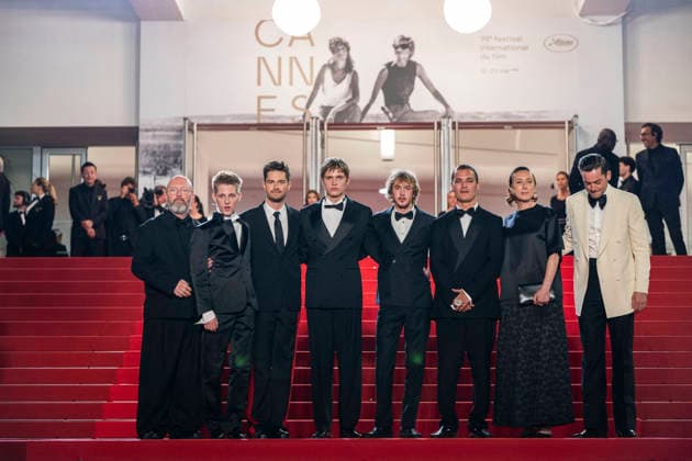 Cannes Coward Red Carpet EB Belgian screenwriter Angelo Tijssens, French actor Valentin Campagne, Belgian director Lukas Dhont, Belgian actor Emmanuel Macchia, actor Jef Jacobs, French co-Producer Juliette Schrameck and Belgian producer Michiel Dhont attend the Coward screening during the 79th annual Cannes Film Festival at Palais des Festivals on May 21, 2026 in Cannes, France. Photo by Eliot Blondet ABACAPRESS.COM Cannes France France  Copyright: xBlondetxEliot ABACAx